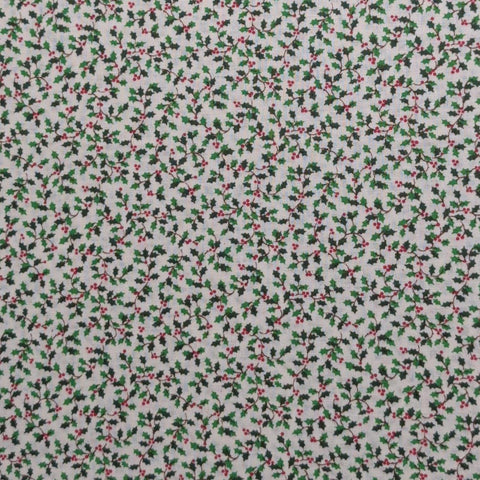 VIP Cranston Print Works - Soft White Fabric / Packed Holly Vine Print