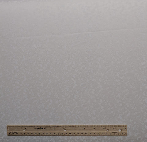 Keepsake Calico Joann - White Tone-on-Tone Holly Vine Print Fabric