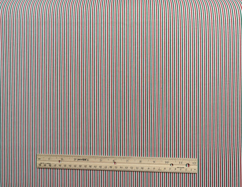 JoAnn Fabrics - Red, White, Green Stripe Fabric