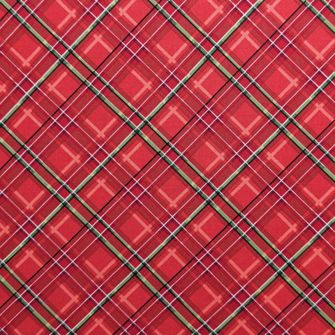 Hi-Fashion Fabrics 7291 - Red, Pink, White, Green Bias Plaid Fabric