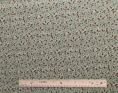 Remember Me by Sweet Repeats Designs for Peter Pan Fabrics - Sage Tonal Fabric / Red Heart / Blue, White Yellow Print