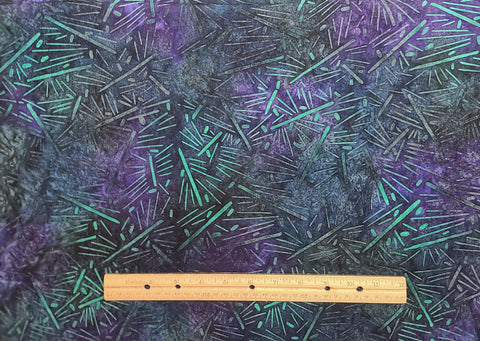 Blank Quilting BATIK Sumatra Peacock Pattern BTR4708 - Blue, Indigo, Teal, Purple Patterned Fabric