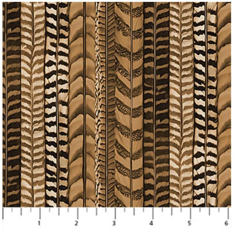 Pheasant Grove - Naturescapes by Rosemary Millette for Northcott DP28306-37 Rust Multi Feather Stripe