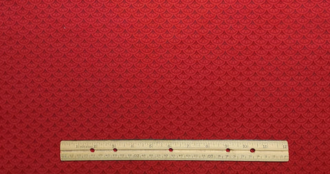 JoAnn Fabrics - Red Tonal Fabric / Dark Red Tone-on-Tone Fan Print