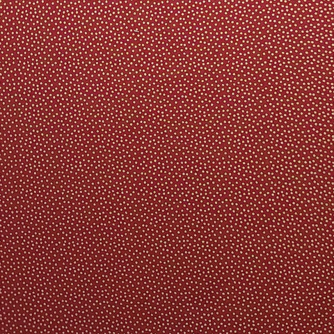 JoAnn Fabrics - Dark Red Fabric / Gold Metallic Freckle Print
