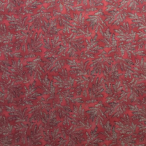 Yours Truly, Eleanor Burns 354 for Benartex - Burgundy Tonal Fabric / Gray/Green Leaf, Branch Print