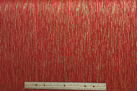 JoAnn Fabrics - Red, Dark Red, Gold Metallic Striated Fabric
