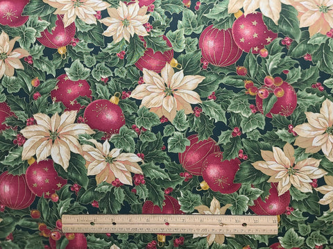 VIP by Cranston 2004 - Dark Green Fabric / White, Tan, Green, Dark Rose Print