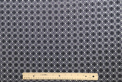 BTR-5252 Sara Moe for Blank Quilting 2008 - Black Fabric / White Medallion Print