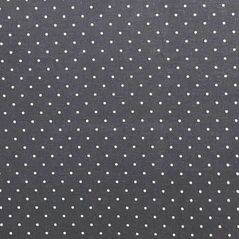 Black Fabric / White Pin Dot Print - Selvage to Selvage Print