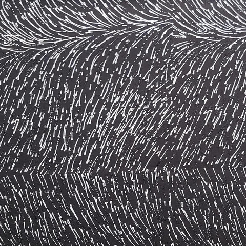 Dropping Seeds by Roseanne Morton M&M Textiles - Black Fabric / White Print