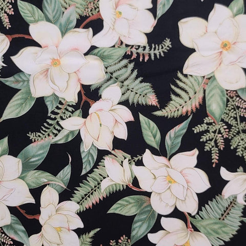 BTR-M4198 Blank Textiles - Black Fabric / White, Blush Pink, Sage Green Wild Rose Print