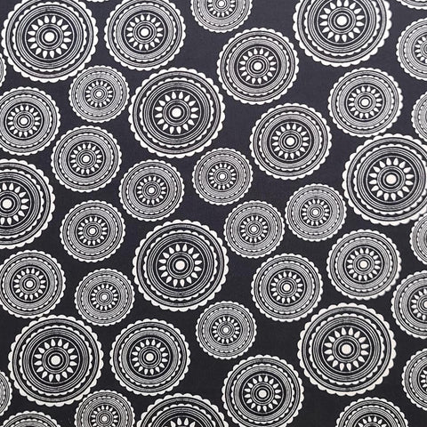Mama Said Sew by Sweetwater for Moda 5493 - Black Fabric / White Medallion Print