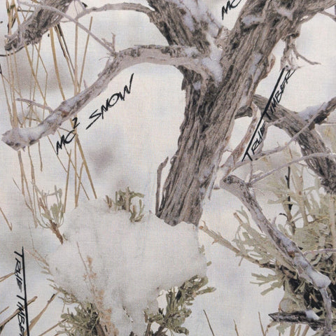 True Timber CP43848 MC Snow Springs Creative 2021 - White Fabric / Brown, Tan, Black, Gray True Timber Camo Print