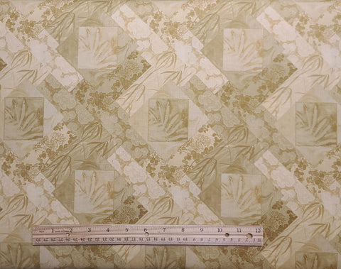 Silk Garden Lisa Audit Wilmington Prints - Dark Gold/Gold Tone-on-Tone Fabric