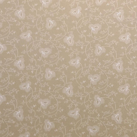 Indigo Crossing 14752 by Polly Minick & Lauri Simpson Moda - Dark Gold Fabric / White Leaf, Vine Print