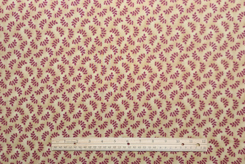 Americana Collection 2518-33 by Miriam Gourley for Benartex - Gold Fabric / Red Tossed Fern Print