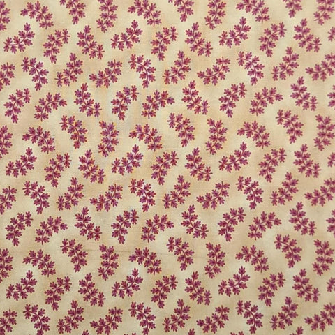 Americana Collection 2518-33 by Miriam Gourley for Benartex - Gold Fabric / Red Tossed Fern Print