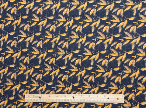 5900 Blank Quilting 2010 - Black Fabric / Brown, Rust, Cream Wheathead Print