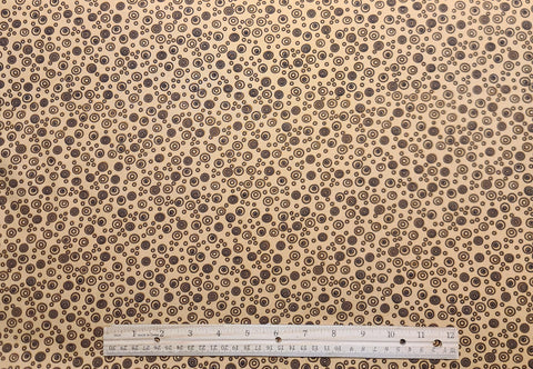 Circle Circle CX3534TANX-D Michael Miller Fabrics - Tan Fabric / Dark Brown Circle Print