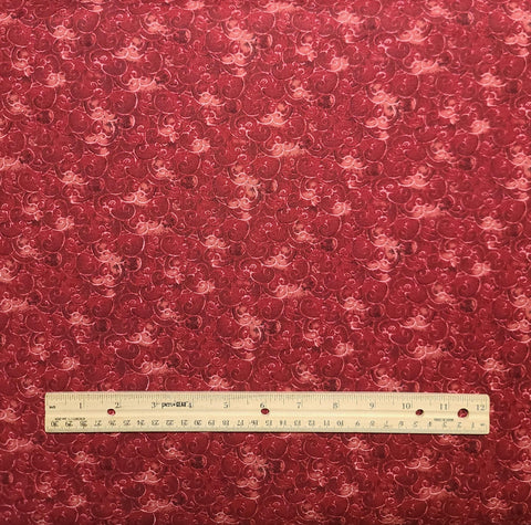Mone's View 1351 Henry Glass & Company Fabric - Dark Red, Pink Tonal Fabric / Scroll Pattern