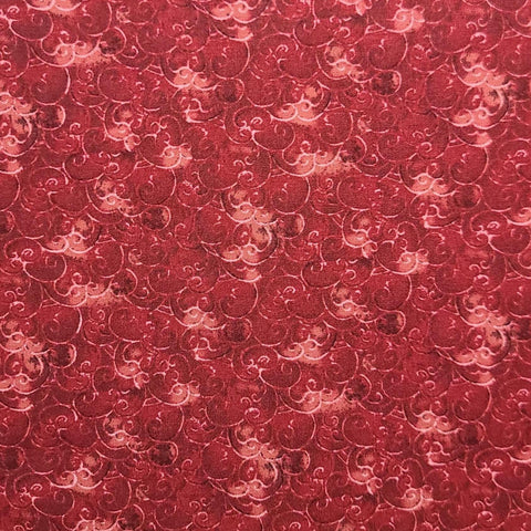 Mone's View 1351 Henry Glass & Company Fabric - Dark Red, Pink Tonal Fabric / Scroll Pattern