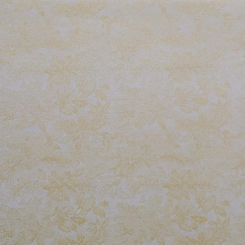 Ocean Paradise 8651 Fabri-Quilt - White Fabric / Packed Gold Shimmer Poinsettia and Holly Print