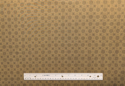 Harvest Reflections 3361-40 Benartex - Antique Gold Fabric / Dark Antique Gold Medallion Print
