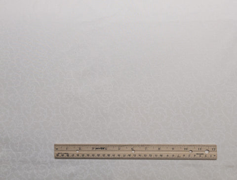 White Tone-on-Tone Filigree Print Fabric - Selvage to Selvage Print