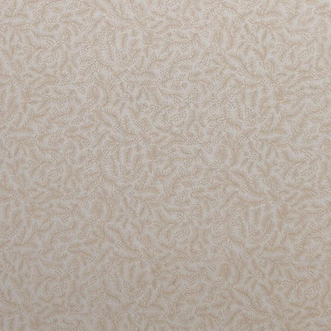 Ivory Fabric / Light Tan Packed Leaf and Berry Print - Selvage to Selvage Print