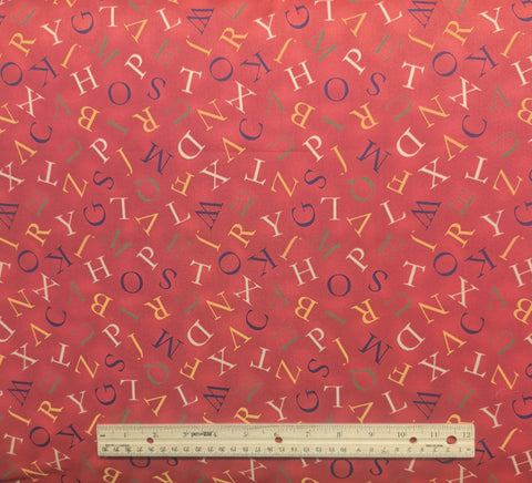 Tidings of Great Joy J. Wecker Frisch / Quilting Treasures - Red Fabric / Tossed Alphabet Print