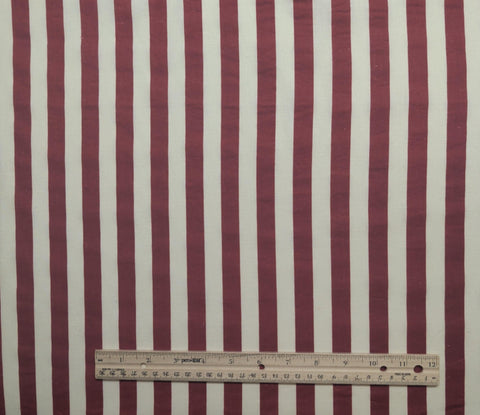 Soft White, Red Stripe (~ 3/4") Fabric