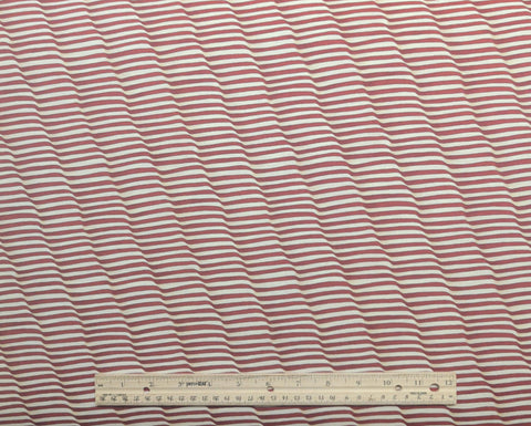 Garden Americana Deb Strain Moda - Red and White Wavy Horizontal Stripe Fabric