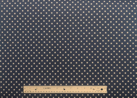 Navy Fabric / Ivory Star Print - Selvage to Selvage Print