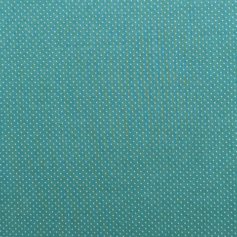 Green Fabric / White Micro Dot Print - Selvage to Selvage Print
