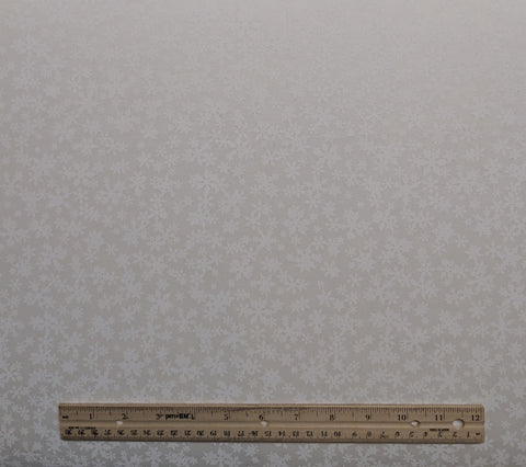 Sleigh Ride John Sloane Wilmington Prints - White Tone-on-Tone Tossed Snowflake Print Fabric