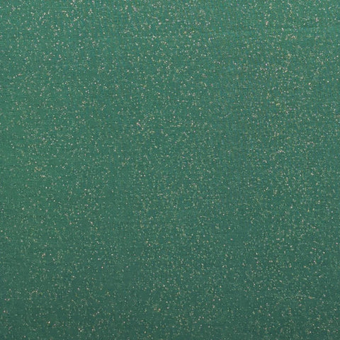 Christmas Green Fabric / Gold Glitter Frost - Selvage to Selvage Print