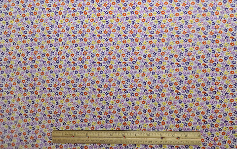 Floursack by Whistler Studios 33081-8 Windham Fabrics - White Fabric / Packed Purple, Lavender, Red, Yellow Flower Print