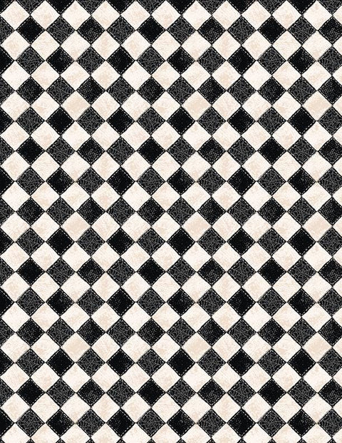 Meow-Gical Night by Michael Davis for Wilmington Prints 3008 96480 219 Cream and Black Harlequin Print