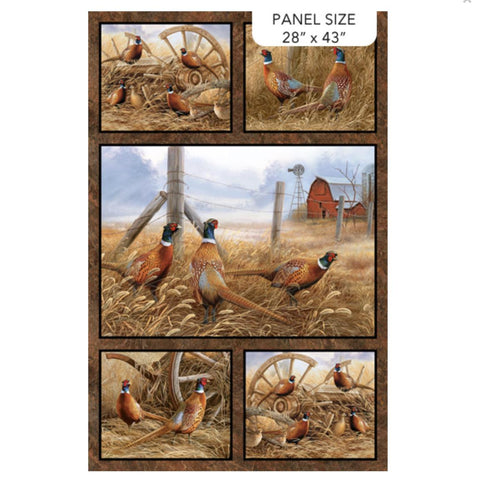 Pheasant Grove - Naturescapes by Rosemary Millette for Northcott DP28300-37 Rust Multi Panel ~ 28"x43"
