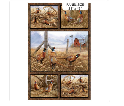 Pheasant Grove - Naturescapes by Rosemary Millette for Northcott DP28300-37 Rust Multi Panel ~ 28"x43"