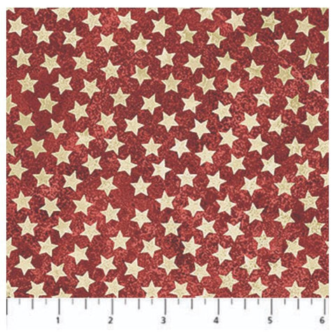 America 250 - Stonehenge by Linda Ludivico for Northcott Fabrics 28375-24 Stars Red - Beige