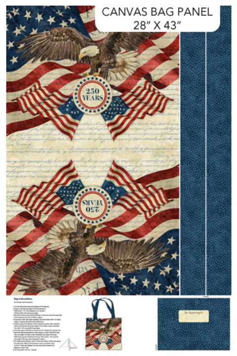 America 250 - Stonehenge by Linda Ludivico for Northcott Fabrics C28376-12 Canvas Bag Panel ~ 28"x43"