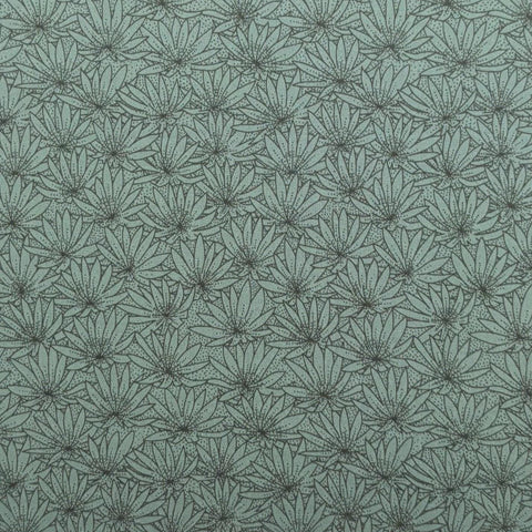 Kona Bay Fabrics TR-5985 2002 - Evergreen Fabric / Black Flower and Dot Print