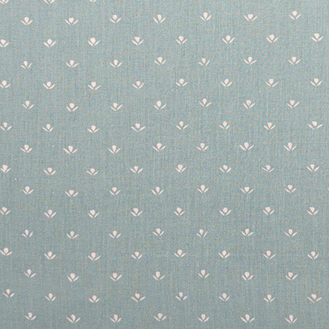 Cantor Decorative Fabrics - Seafoam Green Fabric / White Flower Print