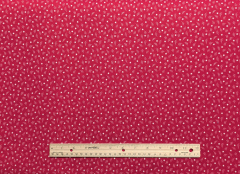 VIP Cranston Print Works - Dark Red Fabric / Tossed White Star and Dot Print