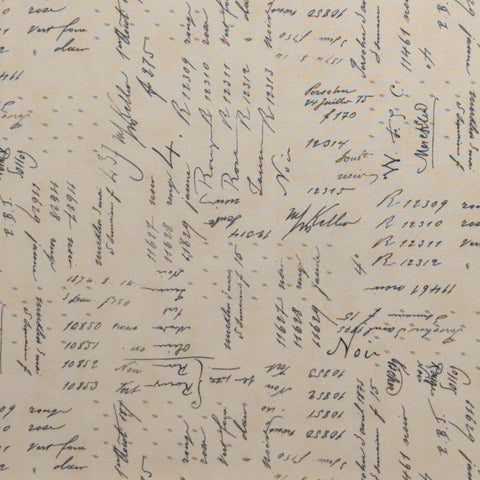 Atelier 44051 by 3 Sisters for Moda - Tan Fabric / Black Numerals and Script Print