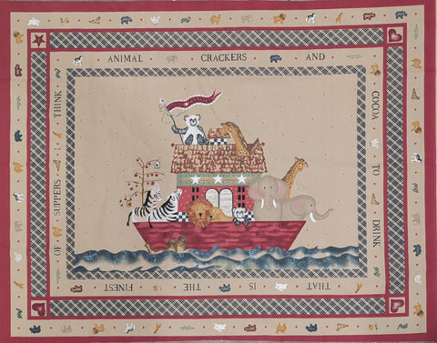 Country Noah Quilt 28440 by Past & Presents Daisy Kingdom 1995 Fabric Panel - 34"x44"
