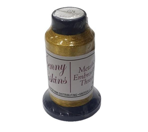 Jenny Haskins Metallic Embroidery Thread - RNK Distributing - G26 Yellow Gold Metallic / 800M Spool