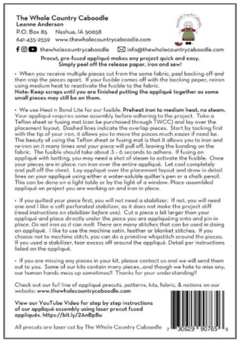 The Whole Country Caboodle / Fish Precut Applique Pack Leann Anderson 2021